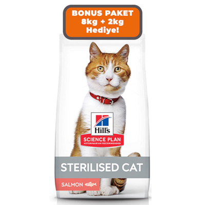 Hills SP Somon Kısırlaştırılmış Yetişkin Kedi Maması  8+2  Kg