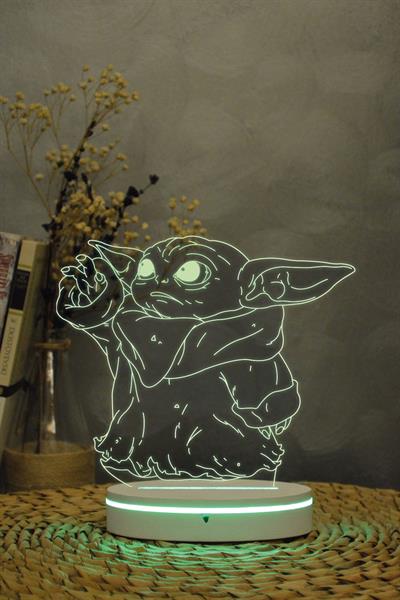 Baby Yoda , Star Wars - 3 Boyutlu 16 Renk Dekoratif Gece Lambası 3d