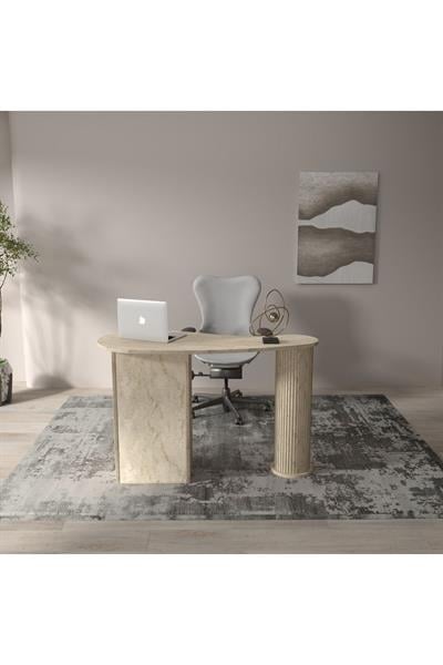 Modern Travertan Çalışma Masası Ofis ve Ev İçin Zarif