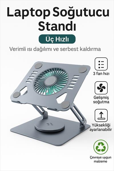 360° Döner Başlı Soğutucu Notebook Ve Laptop Standı