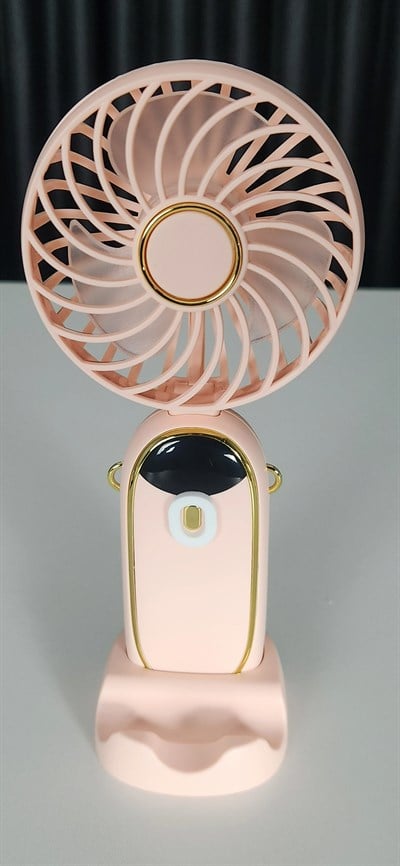 5 Kademeli Taşınabilir Mini Fan – Şarjlı, Sessiz USB Fan | Güçlü Hava Akışı, Uzun Kullanım Süresi (PEMBE)