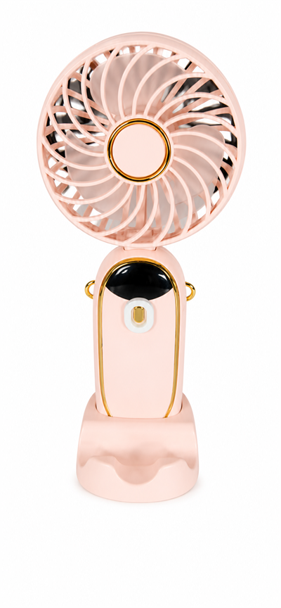 5 Kademeli Taşınabilir Mini Fan – Şarjlı, Sessiz USB Fan | Güçlü Hava Akışı, Uzun Kullanım Süresi (PEMBE)