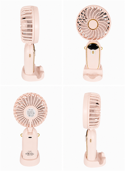 5 Kademeli Taşınabilir Mini Fan – Şarjlı, Sessiz USB Fan | Güçlü Hava Akışı, Uzun Kullanım Süresi (PEMBE)