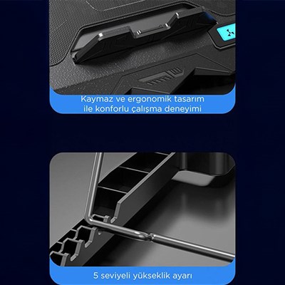 Ayarlanabilir Laptop Soğutucu Fan | Dizüstü Bilgisayar Isınmasını Azaltan Notebook Standı