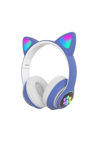 CAT Stn-28 Pro Sevimli Kedi Kulaklık – LED Işıklı, Katlanabilir, Kablosuz Bluetooth 5.3, Uzun Pil Ömrü, iOS & Android Uyumlu Stereo Kulaküstü Kulaklık