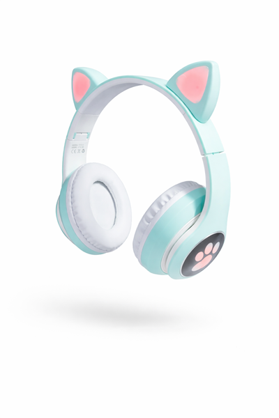 CAT Stn-28 Pro Sevimli Kedi Kulaklık – LED Işıklı, Katlanabilir, Kablosuz Bluetooth 5.3, Uzun Pil Ömrü, iOS & Android Uyumlu Stereo Kulaküstü Kulaklık