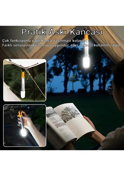 Cevval X725 Çok Fonksiyonlu Şarjlı Kamp El Feneri | 750 Lm LED, Yan Lamba, Su Geçirmez, Powerbank