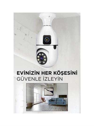 Torima CMR13 Çift Kameralı 360° Full Hd 1080p Ampül Smart Ip Güvenlik Kamerası