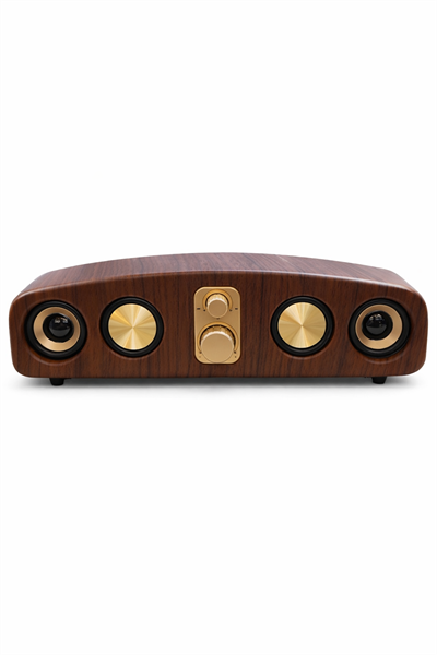 E-3403 10W Bluetooth Hoparlör | USB TF Kart AUX Destekli | Type-C Şarjlı Taşınabilir Speaker Ahşap