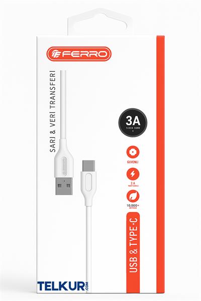 FERRO FC-14 Usb & Type-C Hızlı Şarj ve Data Kablosu 3.0 Amper