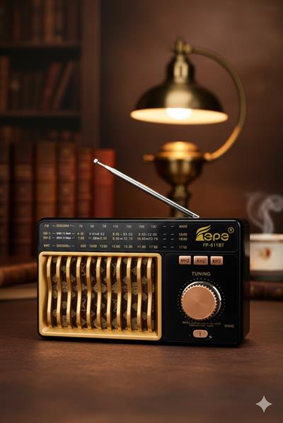 FP-811BT Nostaljik Radyo Görünümlü Fenerli Bluetooth,Hafıza Kartı,Usb Bellek,Aux Ve Radyo Destekli Hoparlör Desenli