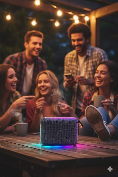 GO4 RGB Işıklı Kablosuz Bluetooth Hoparlör Gri