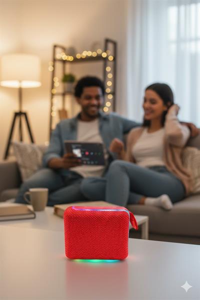 GO4 RGB Işıklı Kablosuz Bluetooth Hoparlör Kırmızı