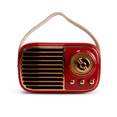 GTS-1959 Retro Bluetooth Hoparlör – Askılı Tasarım, USB & TF Kart Destekli, Taşınabilir Mini Ses Sistemi Kırmızı