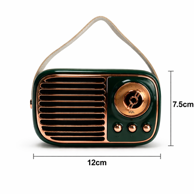 GTS-1959 Retro Bluetooth Hoparlör – Askılı Tasarım, USB & TF Kart Destekli, Taşınabilir Mini Ses Sistemi Yeşil