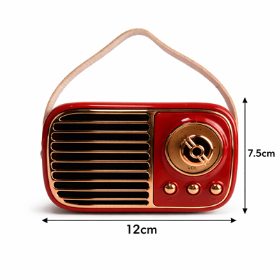 GTS-1959 Retro Bluetooth Hoparlör – Askılı Tasarım, USB & TF Kart Destekli, Taşınabilir Mini Ses Sistemi Kırmızı