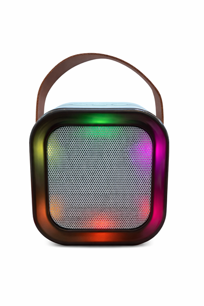 K12 (Tek Mikrofonlu) Bluetooth Hoparlör – RGB Işıklı Karaoke Parti Hoparlörü Mavi
