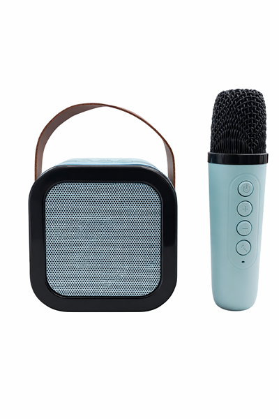 K12 (Tek Mikrofonlu) Bluetooth Hoparlör – RGB Işıklı Karaoke Parti Hoparlörü Mavi