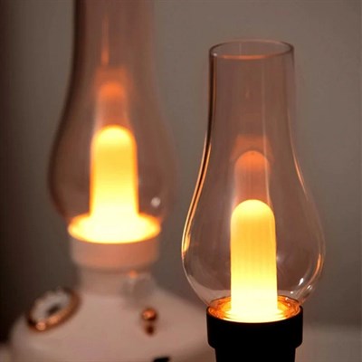 Ferro LA-0621  Gaz Lambası Görünümlü Gece Lambası 280ML Ayarlanabilir LED Işıklı Oda Kokusu Hava Nemlendirici Yeşil