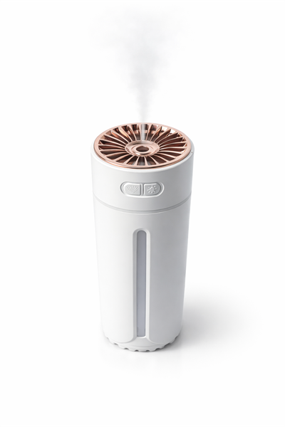 LED Işıklı 300ML Araç İçi Hava Nemlendirici & Aroma Difüzörü – Sessiz Buhar, Ortam Nemlendirme ve Koku Yayma (LA0618S-1 Beyaz)