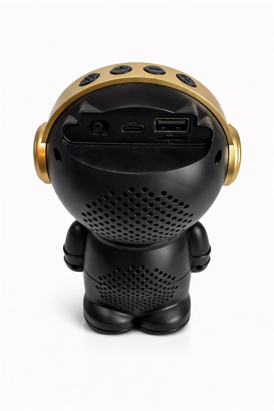 LN-808 Astronot Figürlü RGB Işıklı Bluetooth Hoparlör USB & TF Kart Destekli Siyah