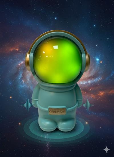 LN-808 Astronot Figürlü RGB Işıklı Bluetooth Hoparlör USB & TF Kart Destekli Mavi