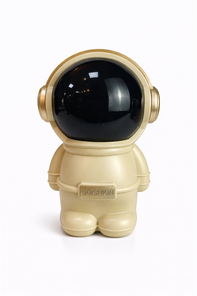 LN-808 Astronot Figürlü RGB Işıklı Bluetooth Hoparlör USB & TF Kart Destekli Bej
