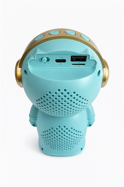 LN-808 Astronot Figürlü RGB Işıklı Bluetooth Hoparlör USB & TF Kart Destekli Mavi