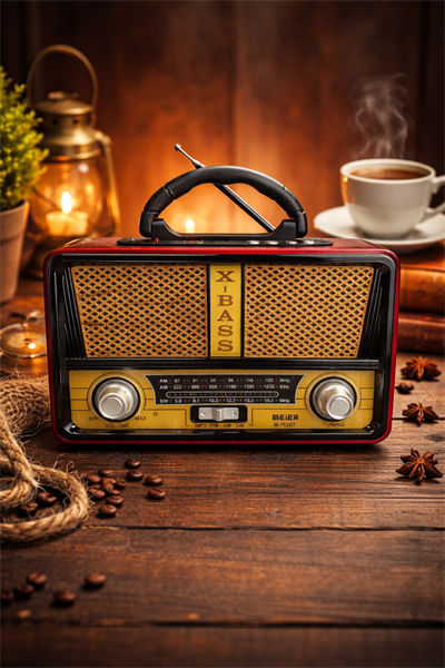 M-112BT Nostaljik Radyo Görünümlü LED Işıklı Bluetooth,Hafıza Kartı,Usb Bellek,Aux Ve Radyo Destekli Hoparlör Siyah