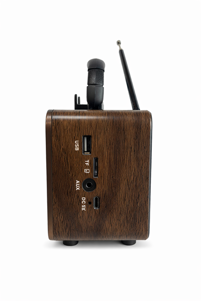 M-1232BT Nostaljik Radyo Görünümlü Bluetooth,Hafıza Kartı,Usb Bellek,Aux Ve Radyo Destekli Hoparlör Kahverengi