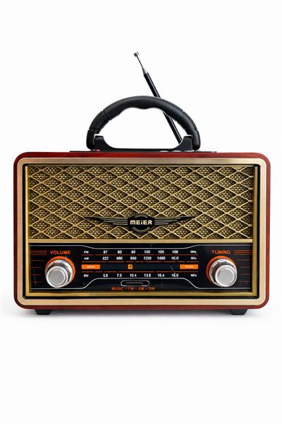 M-156BT Nostaljik Radyo Görünümlü Bluetooth,Hafıza Kartı,Usb Bellek,Aux Ve Radyo Destekli Hoparlör Gri