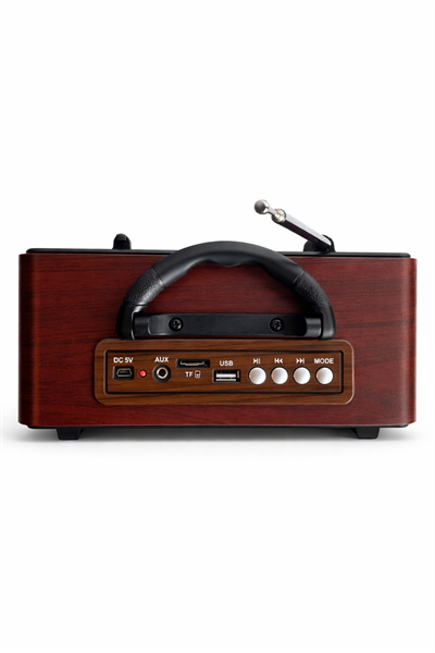 M-156BT Nostaljik Radyo Görünümlü Bluetooth,Hafıza Kartı,Usb Bellek,Aux Ve Radyo Destekli Hoparlör Gri