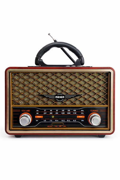 M-156BT Nostaljik Radyo Görünümlü Bluetooth,Hafıza Kartı,Usb Bellek,Aux Ve Radyo Destekli Hoparlör Gold
