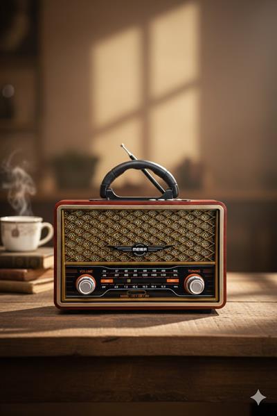 M-156BT Nostaljik Radyo Görünümlü Bluetooth,Hafıza Kartı,Usb Bellek,Aux Ve Radyo Destekli Hoparlör Gold