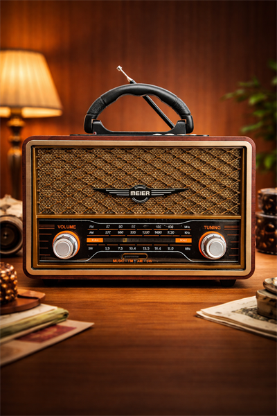 M-156BT Nostaljik Radyo Görünümlü Bluetooth,Hafıza Kartı,Usb Bellek,Aux Ve Radyo Destekli Hoparlör Gold