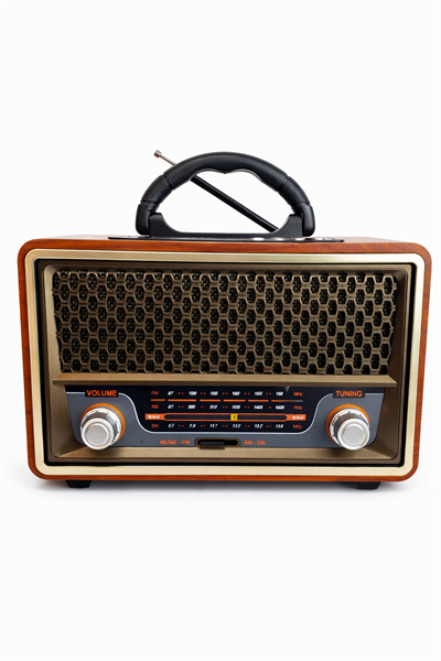 M-157BT Nostaljik Radyo Görünümlü Bluetooth,Hafıza Kartı,Usb Bellek,Aux Ve Radyo Destekli Hoparlör Gold