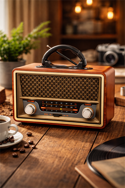 M-157BT Nostaljik Radyo Görünümlü Bluetooth,Hafıza Kartı,Usb Bellek,Aux Ve Radyo Destekli Hoparlör Gold