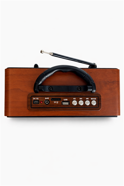 M-157BT Nostaljik Radyo Görünümlü Bluetooth,Hafıza Kartı,Usb Bellek,Aux Ve Radyo Destekli Hoparlör Gri