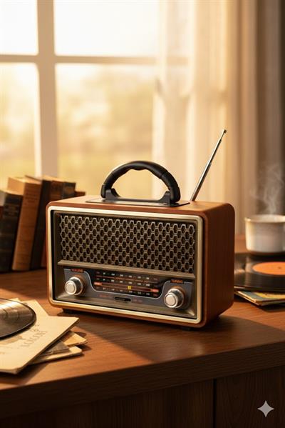 M-157BT Nostaljik Radyo Görünümlü Bluetooth,Hafıza Kartı,Usb Bellek,Aux Ve Radyo Destekli Hoparlör Gold