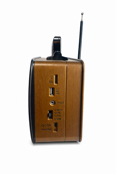 M-1918BT Nostaljik Radyo Görünümlü LED Işıklı Bluetooth,Hafıza Kartı,Usb Bellek,Aux Ve Radyo Destekli Hoparlör Siyah