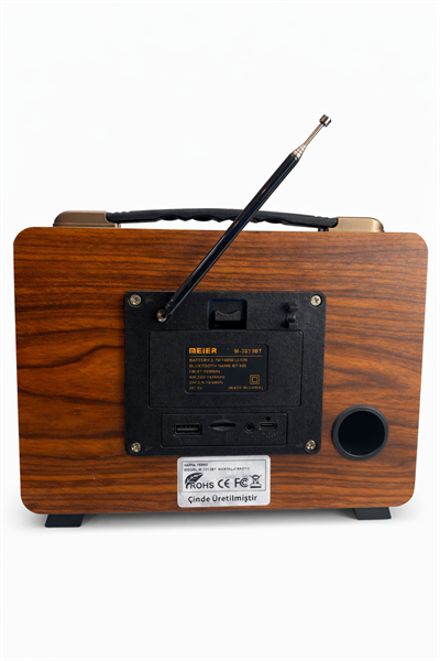 M-2013BT Nostaljik Radyo Görünümlü LED Işıklı Bluetooth,Hafıza Kartı,Usb Bellek,Aux Ve Radyo Destekli Hoparlör (SİLVER)