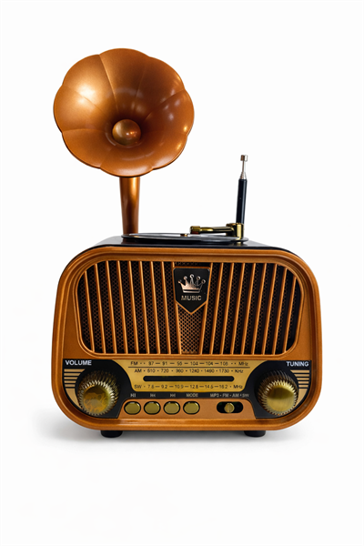 MD-1319BT Nostaljik Radyo Görünümlü Bluetooth,Hafıza Kartı,Usb Bellek,Aux Ve Radyo Destekli Hoparlör 