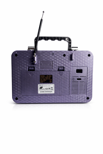 MD-1908BT Nostaljik Radyo Görünümlü Bluetooth,Hafıza Kartı,Usb Bellek,Aux Ve Radyo Destekli Hoparlör Eflatun 