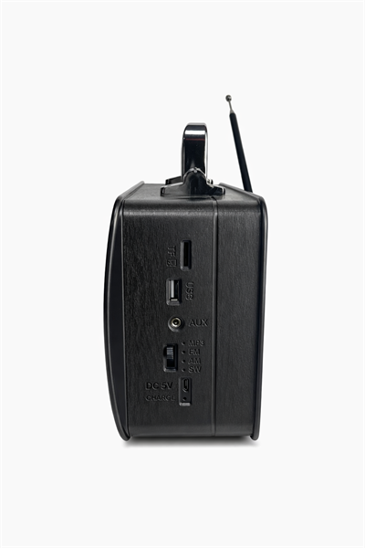 MD-1909BT Nostaljik Radyo Görünümlü Bluetooth,Hafıza Kartı,Usb Bellek,Aux Ve Radyo Destekli Hoparlör Siyah