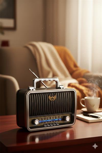 MD-1909BT Nostaljik Radyo Görünümlü Bluetooth,Hafıza Kartı,Usb Bellek,Aux Ve Radyo Destekli Hoparlör Siyah