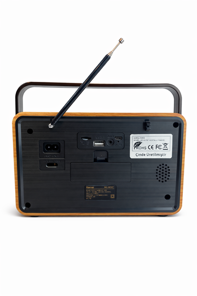 Nostaljik Radyo Görünümlü Bluetooth,Hafıza Kartı,Usb Bellek,Aux Ve Radyo Destekli Hoparlör Ahşap MD-507BT