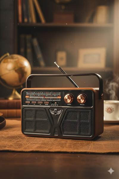 Nostaljik Radyo Görünümlü Bluetooth,Hafıza Kartı,Usb Bellek,Aux Ve Radyo Destekli Hoparlör Siyah (MD-507BT )