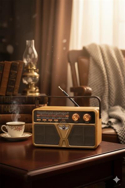 Nostaljik Radyo Görünümlü Bluetooth,Hafıza Kartı,Usb Bellek,Aux Ve Radyo Destekli Hoparlör Ahşap MD-507BT