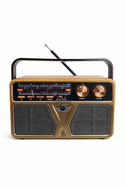 Nostaljik Radyo Görünümlü Bluetooth,Hafıza Kartı,Usb Bellek,Aux Ve Radyo Destekli Hoparlör Ahşap MD-507BT