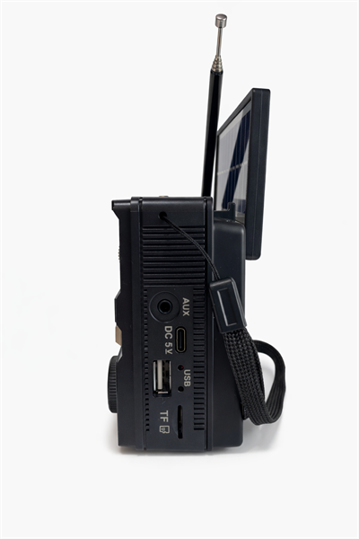 MD-979S Nostaljik Radyo Görünümlü Güneş Enerjili Bluetooth,Hafıza Kartı,Usb Bellek,Aux Ve Radyo Destekli Hoparlör Siyah